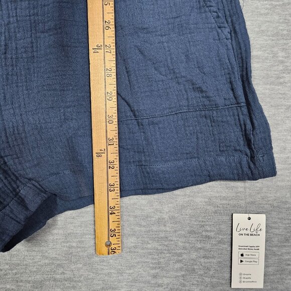 Cupshe Teal Blue Square Neck Wide Leg Romper Sleeveless Cotton Size M NEW - Picture 4 of 8